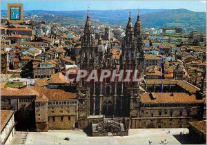 Modern Postcard Santiago de compostela No 5 aerial view of the cathedral fa�ade