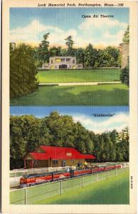 Multi View, Look Memorial Park, Kiddieville Northampton MA Vintage Postcard J14
