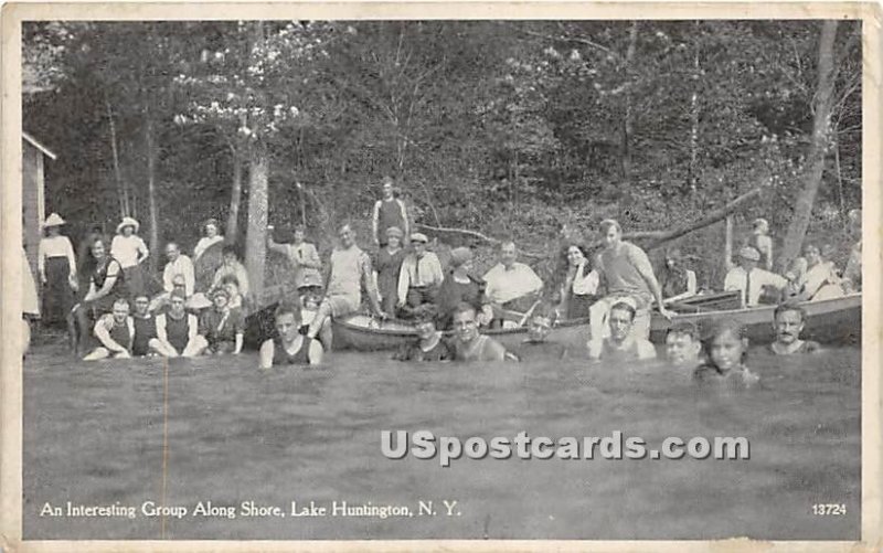 Interesting Group Along Shore - Lake Huntington, New York