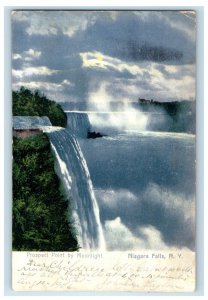 1906 Prospect Point By Moonlight Niagara Falls, New York NY Galion OH Postcard