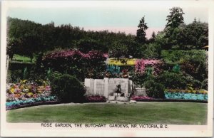 RPPC Rose Garden Butchart Gardens Victoria BC Canada Real Photo Postcard