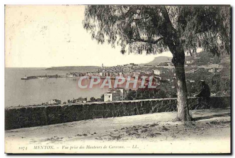 Old Postcard Menton View Caravan heights Taking