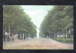 JEFFERSON OHIO RESIDENCE STREET SCENE VINTAGE POSTCARD SCHMITT CLEVELAND OH.