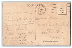 1947 Post Office Building Milford Massachusetts MA Posted Vintage Postcard