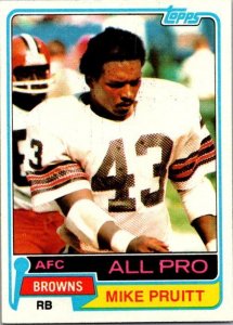 1981 Topps Football Card Mike Pruitt Cleveland Browns sk60083