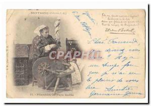 Spinners Country Goello Old Postcard Britain (costume headdress folklore)