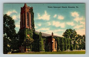 Staunton VA-Virginia, Historic Trinity Episcopal Church, Vintage Linen Postcard 