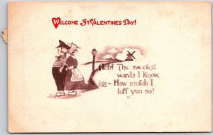 1912 Welcome St. Valentine's Day Greetings and Wishes Card Posted Postcard