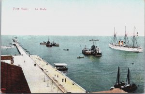 Egypt Port Said La Rade Vintage Postcard C117