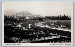 Santiago Chile Postcard View of Club Hipico 1933 Posted Vintage RPPC Photo
