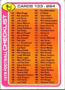 1978 Topps Football Card Checklist #132-264 sk7509