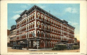Zanesville Ohio OHI Clarendon Hotel Vintage Postcard