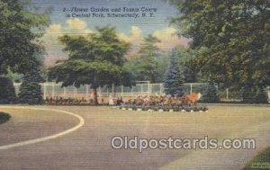 Flower Garden & Tennis Courts, Central Park Schenectady, NY, USA 1943 