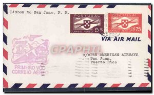 1st Letter Portugal Lisbon flight to San Juan August 2, 1941