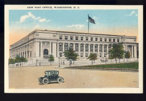 Washington, DC Postcard, The New Post Office, Old Car, 1920's?