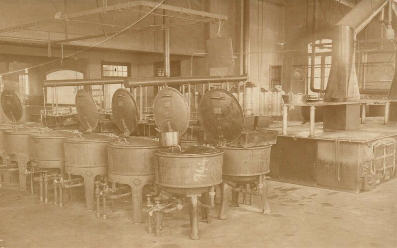 FOOD PROCESSING EQUIPMENT ANTIQUE REAL PHOTO POSTCARD RPPC occupational