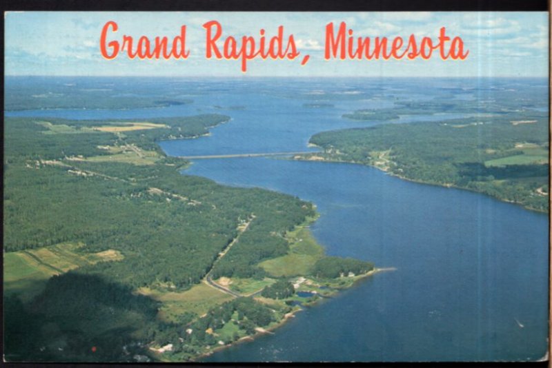 Minnesota GRAND Aerial View GRAND RAPIDS showing Pokegama Lake - pm1972 - Chrome