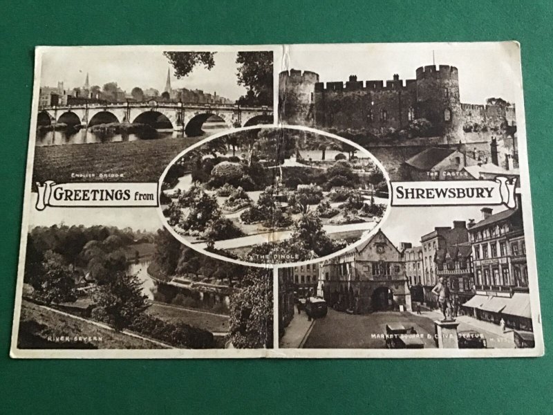 U.K Shrewsbury Scenes Vintage  Postcard R44549 