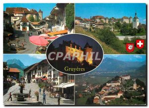 Modern Postcard Gruyeres historic Cite near Bulle