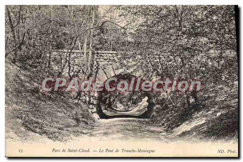 Old Postcard Parc de St Cloud Bridge Slice Mountain