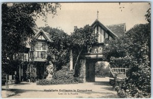 c1910s Dives, France Guillaume Conquerant Hostellerie Cour Pucelle Statue A359