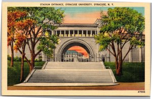 Postcard NY Syracuse University Stadium Entrance