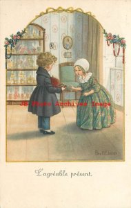 Pauli Ebner, Dondorf No 1024-1, L' Agreable Present, Boy Giving Girl a Present