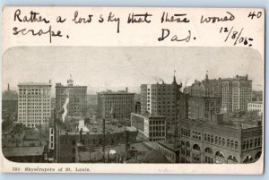 1905 St Louis Missouri MO Vintage Postcard Skyscrapers Birds Eye View Buildings