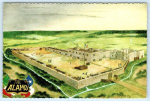 SAN ANTONIO, TX ~ R. Sims Artist View THE ALAMO Before the Battle 4x6 Postcard