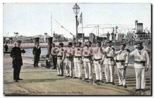 Old Postcard Army Life Marine Exercise revolver to the little row