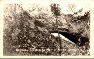 RPPC Natural Bridge Little Rockies Mountains Montana Real Photo Postcard AZO