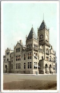 1913 Courthouse San Bernardino California CA Street View Posted Postcard