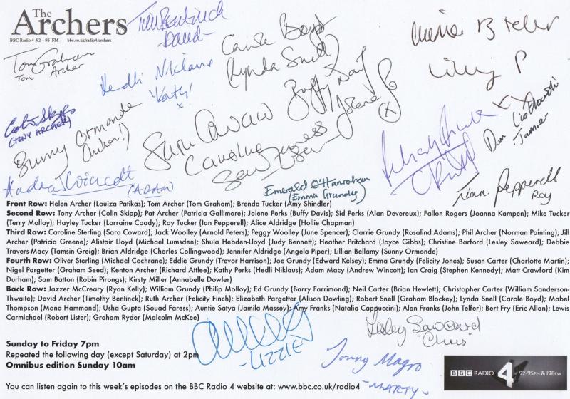 The Archers BBC Radio Show 25x Autograph Facimile Signed Photo