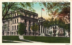 University Of Iowa Liberal Arts Building & Trees Landmark Iowa City IA Postcard