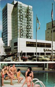 Quebec City QC Holiday Inn Swimming Pool Multiview 1970s Advertising Postcard H3