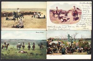 Cowboys in the West Lot of 12 Postcards 1900s-1920s