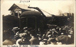 Stonington Junction Connecticut CT Train Wreck Death MaCabre Message RPPC