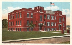 Vintage Postcard 1920's View of High School Building East Palestine Ohio OH