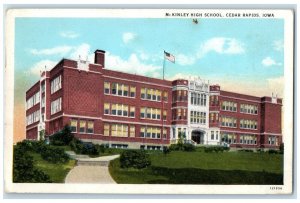 c1930's McKinley High School Building Campus Cedar Rapids Iowa IA Postcard