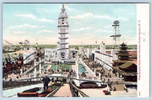 Pre-1907 DREAMLAND FROM THE CHUTES CONEY ISLAND NY GLITTER MICA ANTIQUE POSTCARD