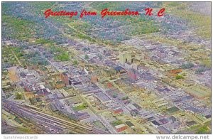 North Carolina Greetings From Greensboro Aerial View 1965