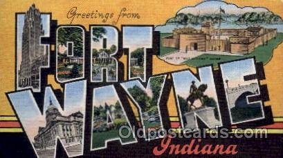 Fort Wayne, Indiana Large Letter Town Unused light wear, Unused