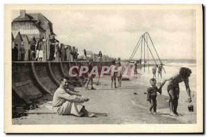 Postcard Old Bernieres sur Mer Plage Maree Haute