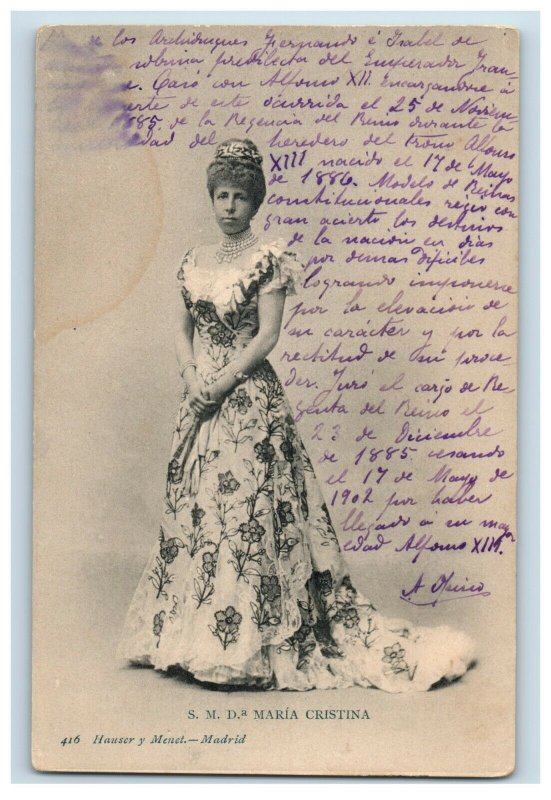 C. 1905 Maria Cristina Queen Of Spain Postcard F30 