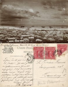 chile, PUNTA ARENAS, Panorama, Straits of Magellan (1907) Veiga RPPC Postcard