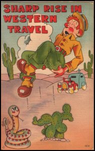 cactus postcard: Sharp Rise in Western Travel