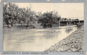 Pennsylvania RR Bridge Vandalia, Ill., USA Illinois Train Unused 