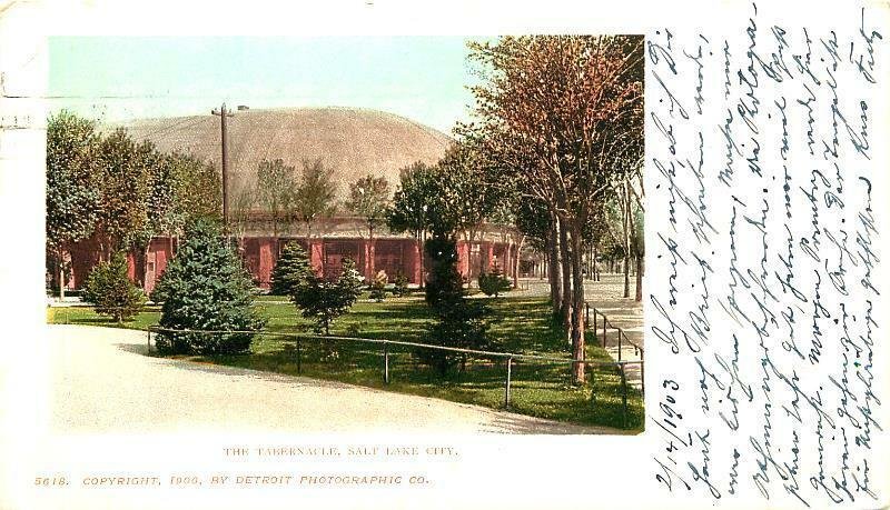 SALT LAKE CITY UT THE TABERNACLE UDB POSTCARD c1903