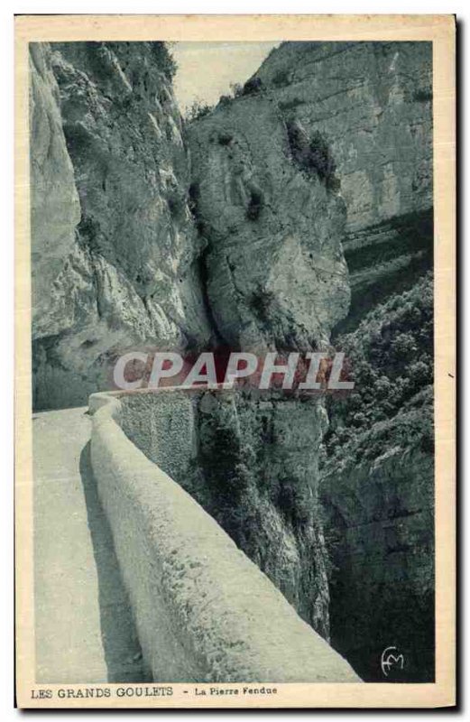 Old Postcard The Great Narrow The split stone