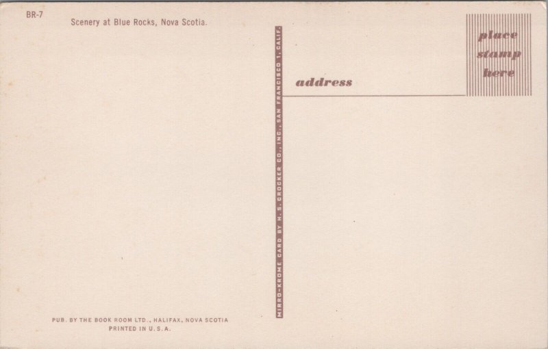 Canada Scenery at Blue Rocks Nova Scotia Postcard C075